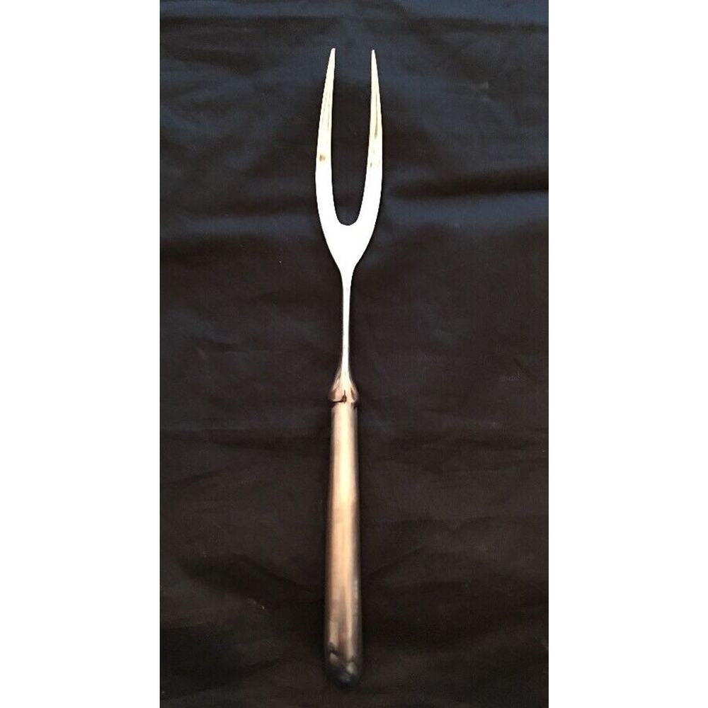 Vintage Reed & Barton Large Stainless Steel Carving Fork 11.5" L Brushed Handle